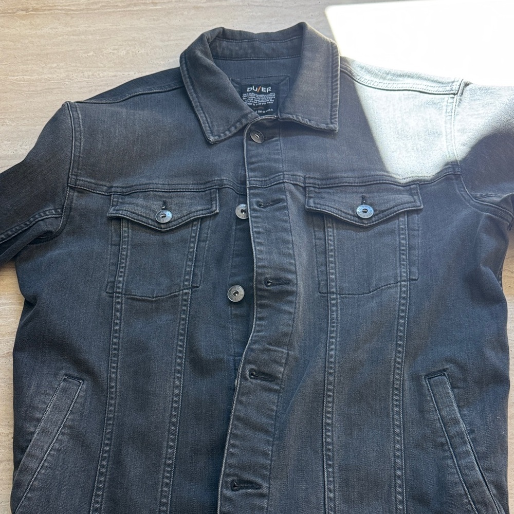 DU/ER Men's Charcoal Denim Jean Jacket